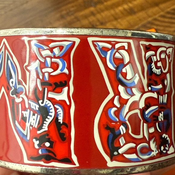 HERMÈS RARE Printed Russe Wide Bangle - Picture 9 of 10